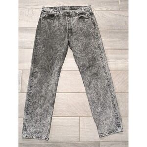 Vintage Levi's 501 Jeans Black Stone Wash 90s Denim Made in USA Straight 03/1990
